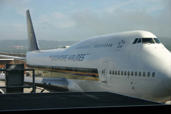 Abflug mit der Singapor-Airlines am 9. Oktober 2006